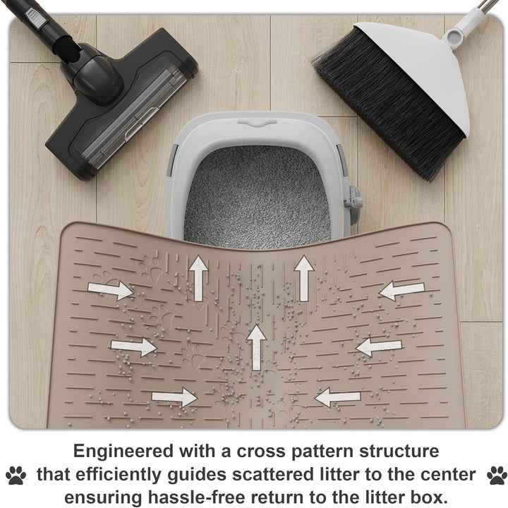 OHMO Katzenklo Matte aus Premium-Silikon 60 * 40 cm, wasserdicht und BPA-frei Katzentoilettenmatte,