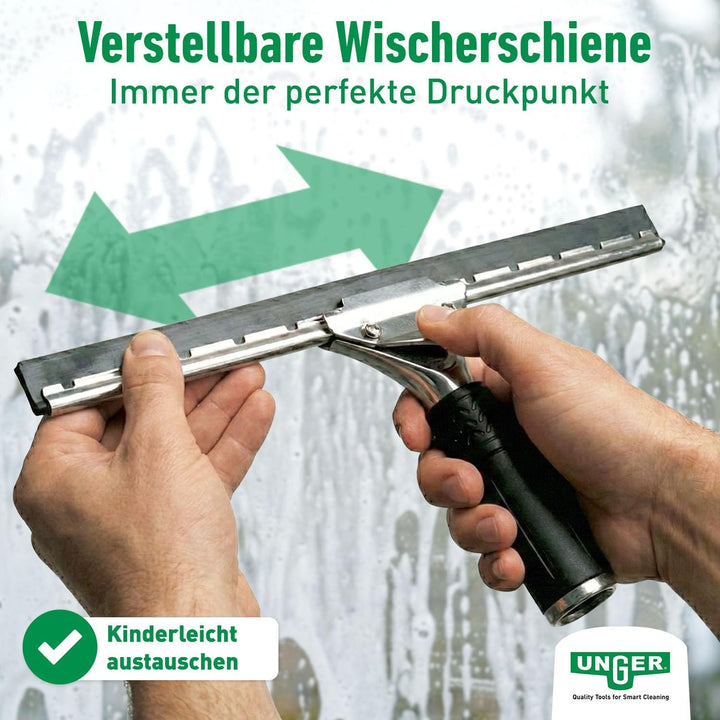 UNGER PRO Fensterreinigungs Starter-Set 2in1 (inkl. Fensterwischer + Einwascher, für professionelle