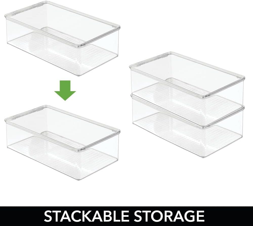 mDesign 8er-Set Kühlschrankbox – Kühlschrank Vorratsdose mit Deckel – lebensmittelechte Aufbewahrung