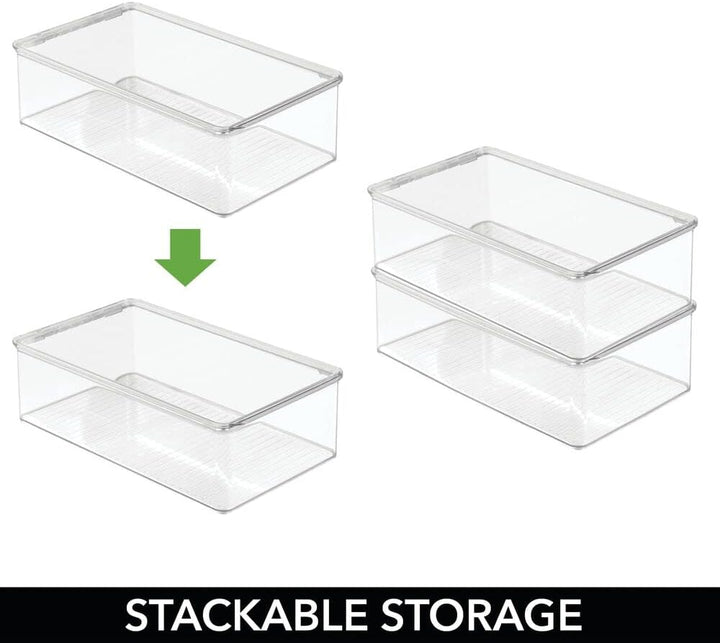 mDesign 8er-Set Kühlschrankbox – Kühlschrank Vorratsdose mit Deckel – lebensmittelechte Aufbewahrung