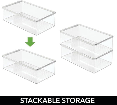 mDesign 8er-Set Kühlschrankbox – Kühlschrank Vorratsdose mit Deckel – lebensmittelechte Aufbewahrung