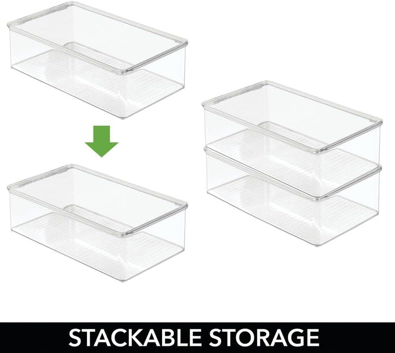 mDesign 8er-Set Kühlschrankbox – Kühlschrank Vorratsdose mit Deckel – lebensmittelechte Aufbewahrung
