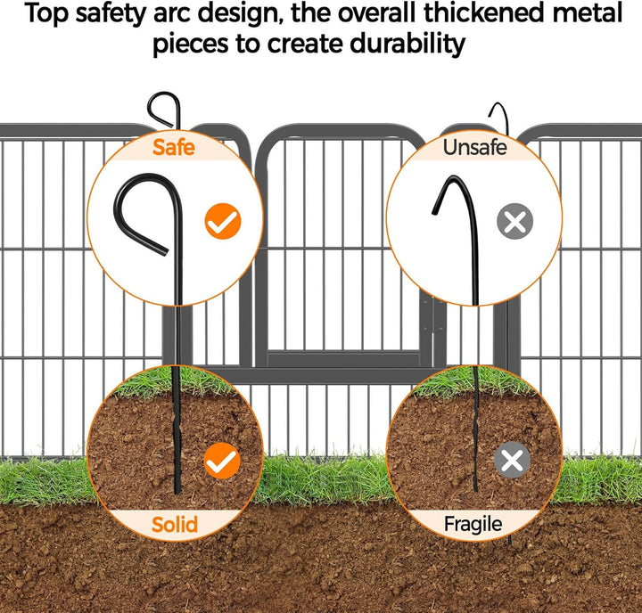 Yaheetech 16-teilig Hundelaufstall 63cm hoch, Hundezaun mit 2 Türen, Welpenlaufstall für Garten, Aut