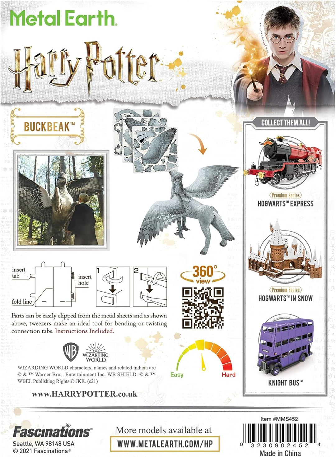 Fascinations MMS452 Metal Earth Metallbausätze - Harry Potter Seidenschnabel Buckbeak, lasergeschnit