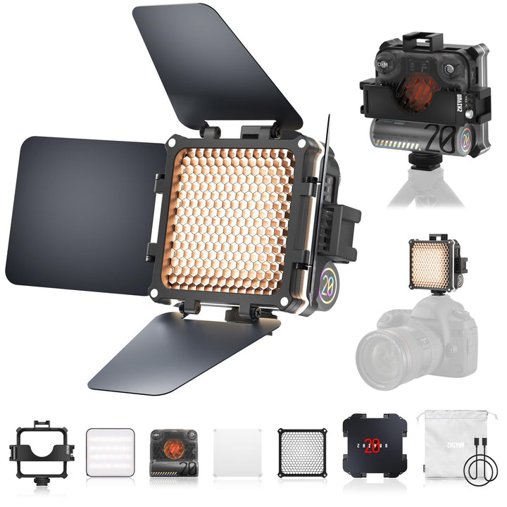 ZHIYUN Fiveray M20 Combo [Official] Videolicht 20W, Bi-Color LED Streaming Licht, Magnetisch Videole