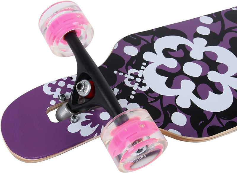 FunTomia Longboard mit 3 Flex Stufen Drop Through Cruiser Komplettboard Mach1 Speed Kugellager T-Too