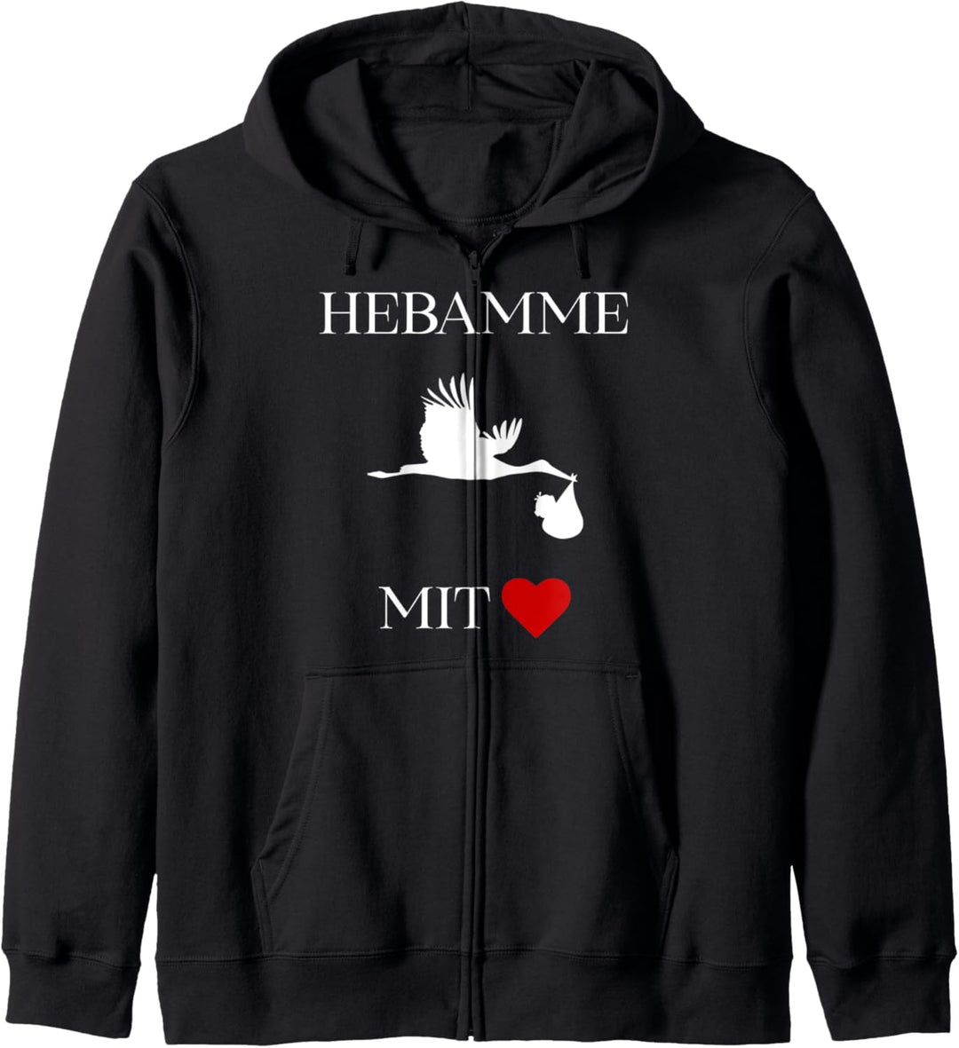 Hebamme mit Herz T-Shirt | Hebamme Geschenk Kapuzenjacke