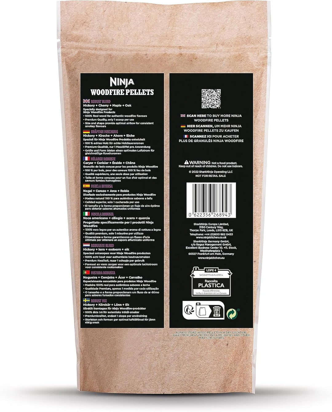 Ninja Woodfire Pellets Robuste Mischung 900 g, offizielle Ninja Woodfire Pellets, geeignet für Ninja