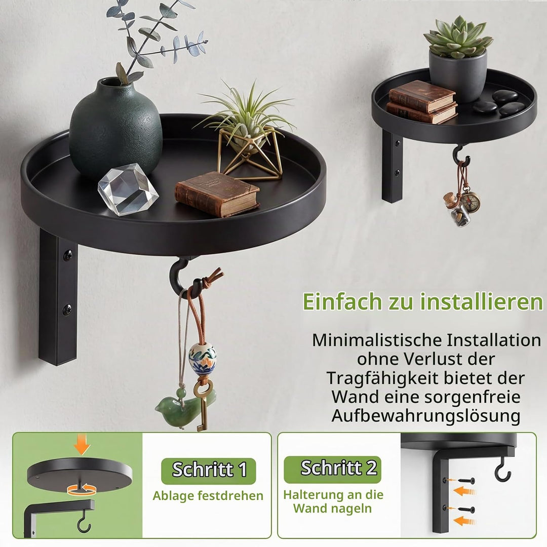 3 Stück Pflanzenhalter Wand Metall mit Haken, Platzsparend Pflanzen Wandhalterung, Hängendes Blument
