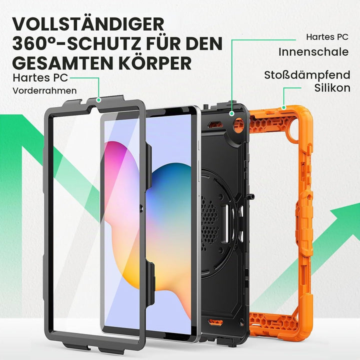 SEYMAC Galaxy Tab S6 Lite 2020 (10,4 Zoll) Hülle, stossfeste, robuste Hülle mit tragbarem Schultergu