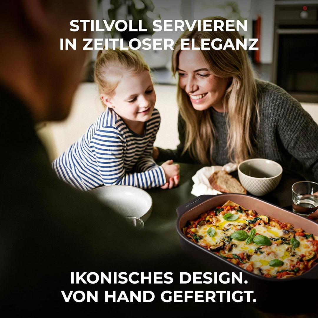 myromy® Bräter, Schmortopf &amp; Brotbackform aus Keramik Natur-Ton: Bratentopf, Dampfgarer &amp; Backform,