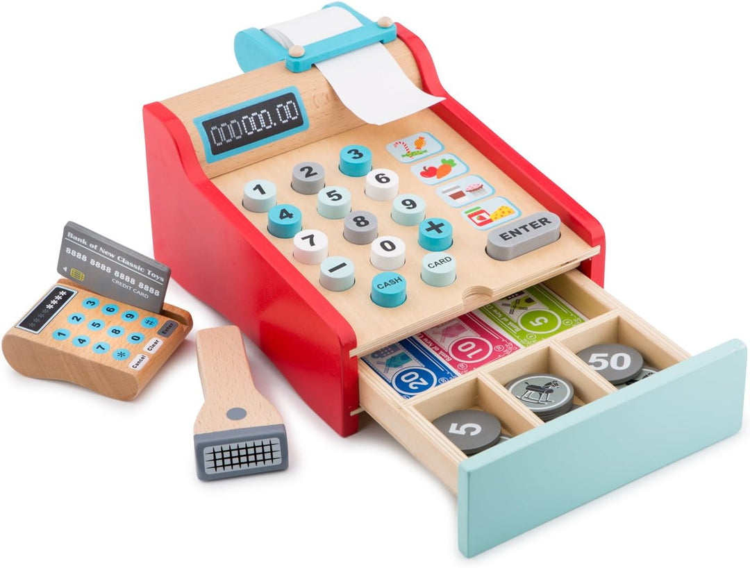 New Classic Toys 10650 Kasse, 3 Jahre to 9 Jahre, Multi Color Rot, Rot