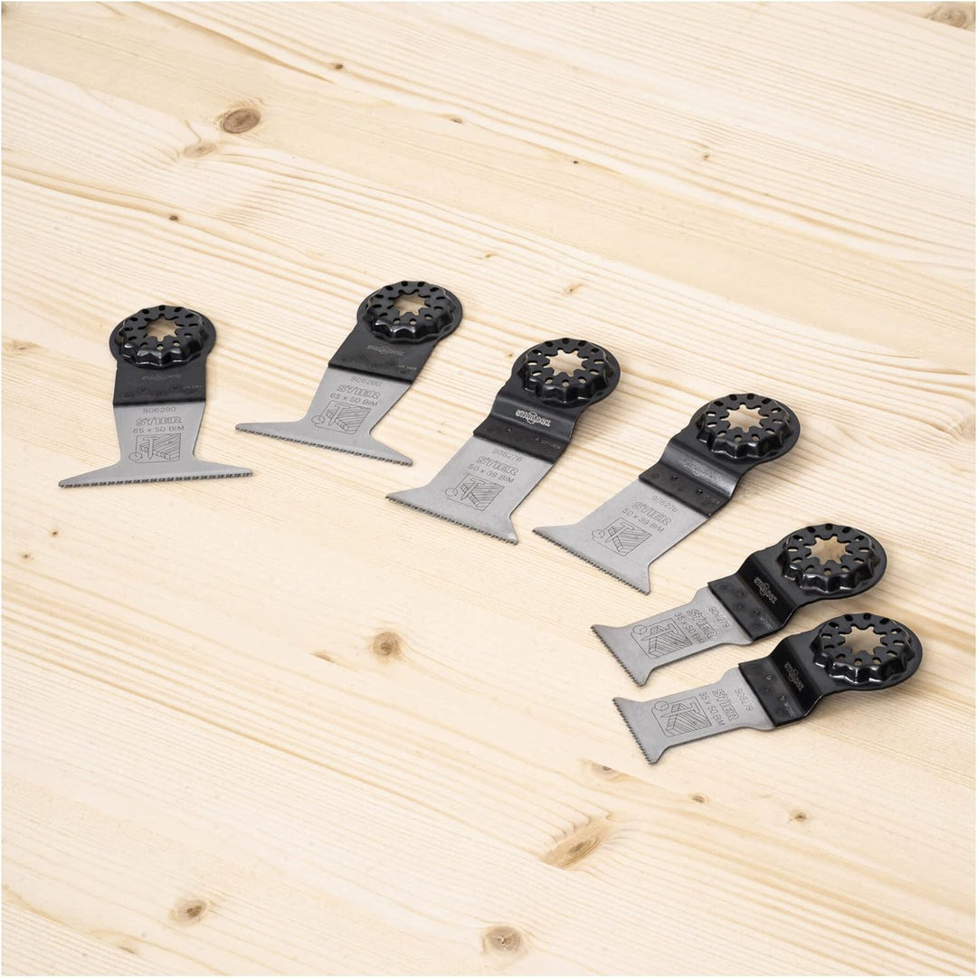 STIER Starlock Multitool Sägeblätter Universal Holz und Nägel 6-tlg | Starlock Multimaster Set | Tau