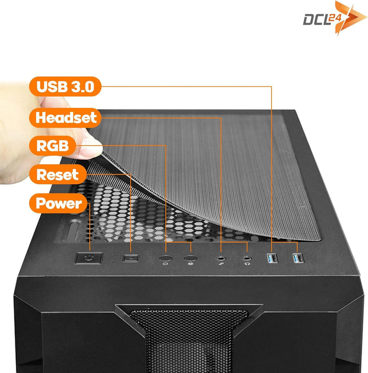 dcl24 Gaming PC i7 12700, RX9060XT 16GB - 1000GB SSD, 32GB DDR4, Desktop PC mit 12x4.9 GHz, Spiele R