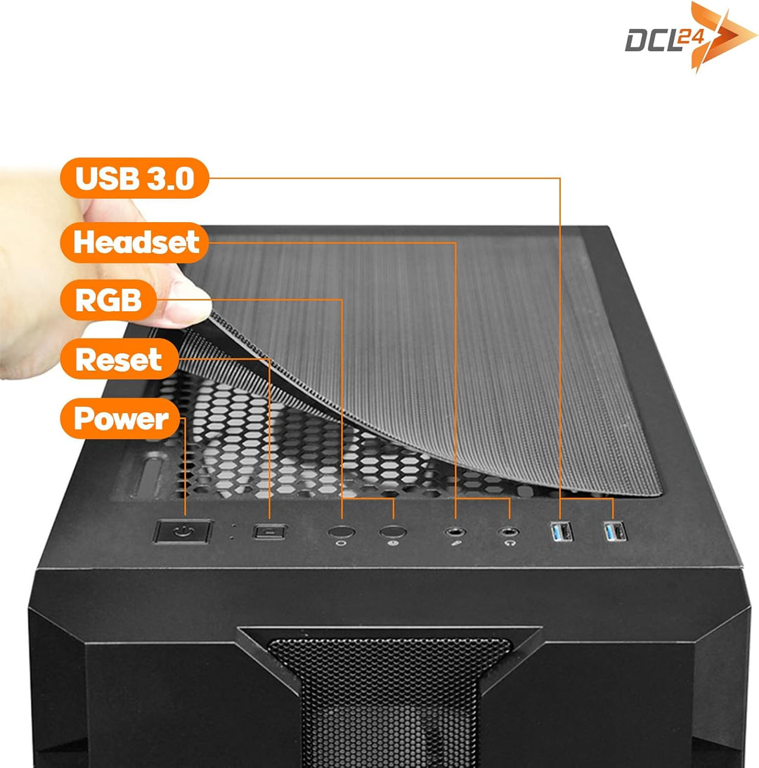 dcl24 Desktop Gaming PC AMD Ryzen 7 5700X, RTX5060 8GB - 1000GB SSD, 32GB DDR4, Highend Computer mit