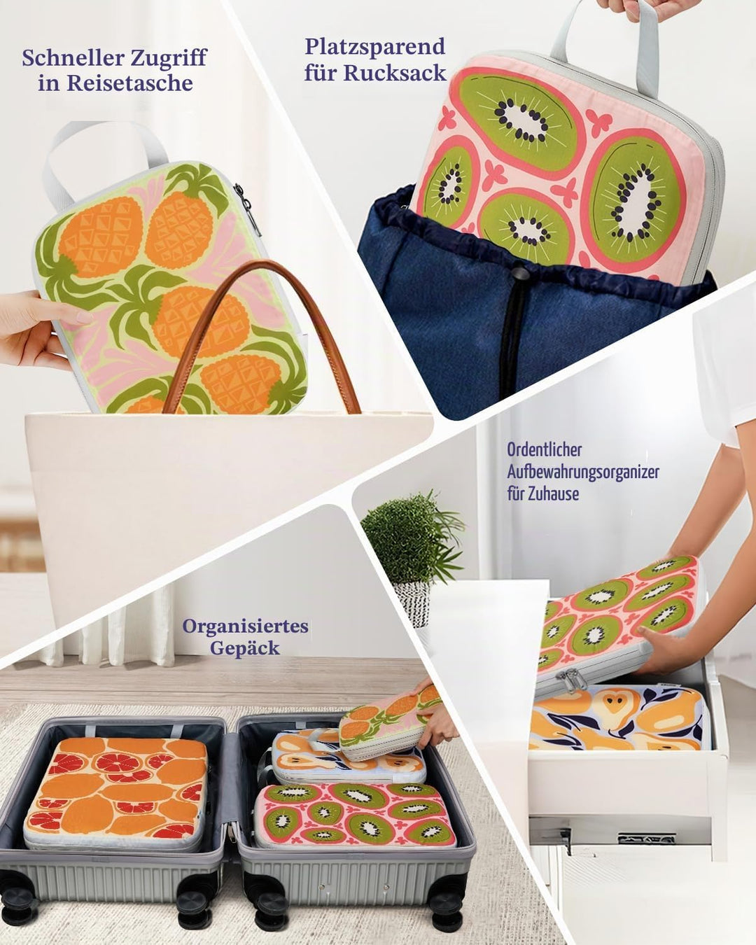 Gonex Compression Packing Cubes 6er Set, Gonex Kleidertaschen 6-teilig Verpackungswürfel, Kleidertas
