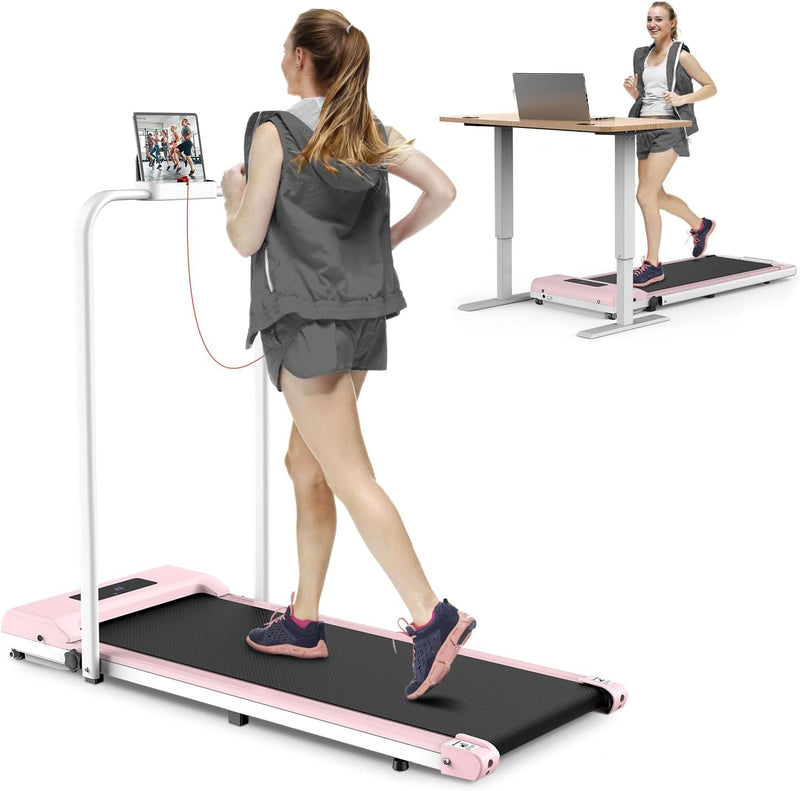 bigzzia Laufband mit Klappbarer Griifstange - Walking Pad Laufbänder Untertisch Laufgerät Elektrisch