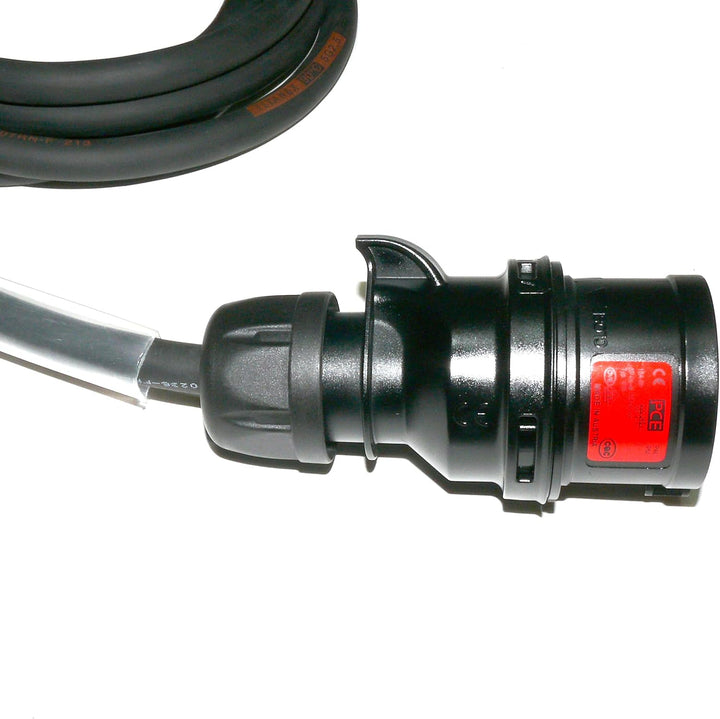 CEE Starkstromkabel (1,5m-50m) 16A Verlängerungskabel Titanex H07RN-F 5x2,5mm² mit schwarzem PCE Sha