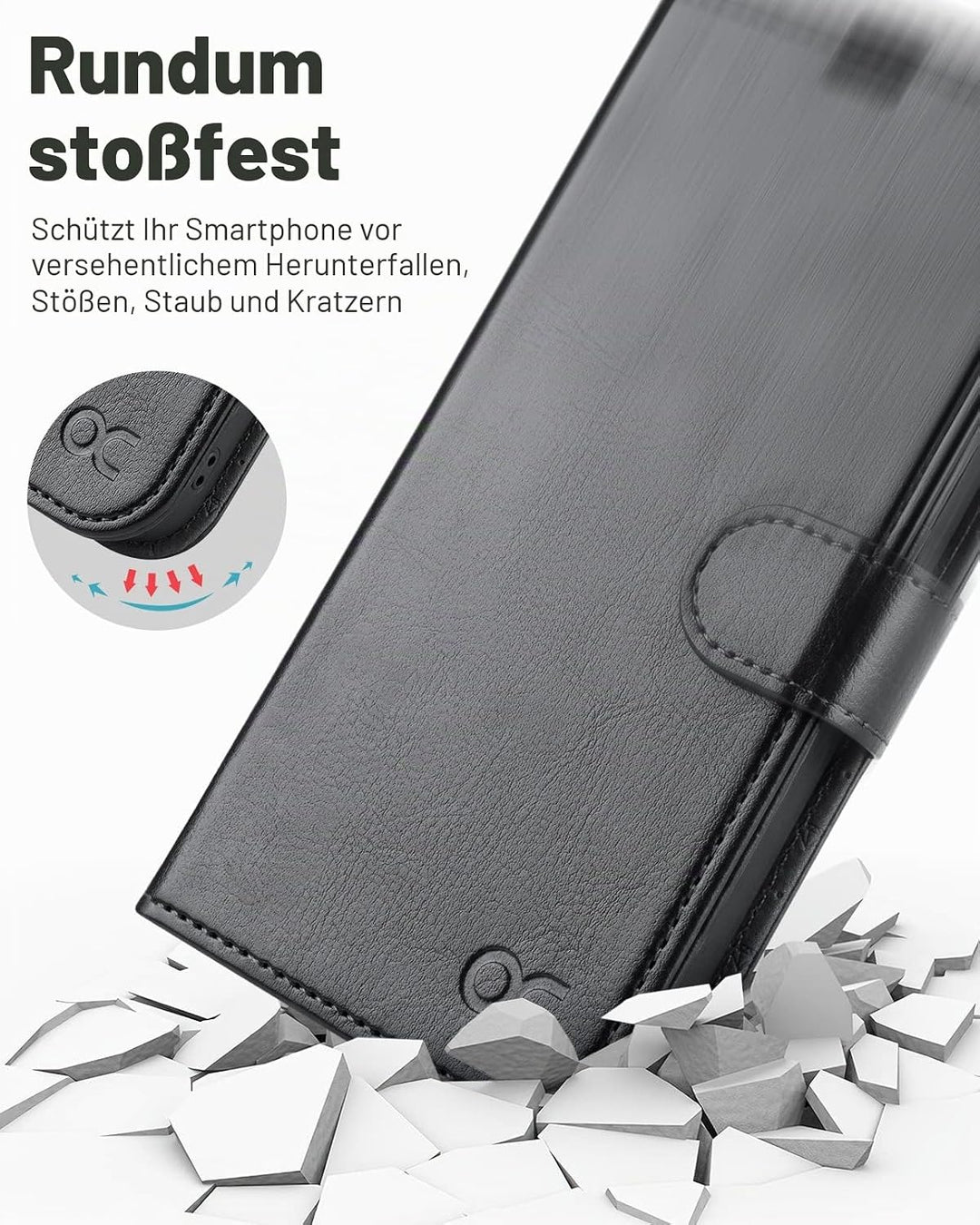 OCASE Kompatibel für iPhone 14 Hülle (2in1) Leder Stossfestes Case, Abnehmbare magnetische, Mit Hand