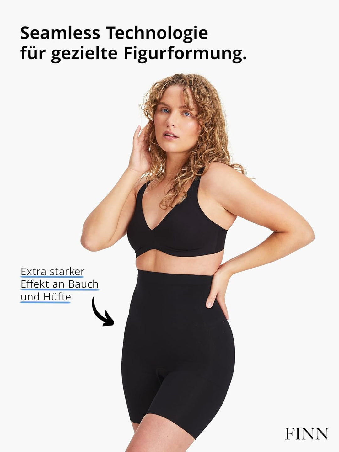 FINN Shapewear Bauchweg Unterhose Damen ohne Nähte - Stark Formende Body-Shaper Kompressions-Shorts