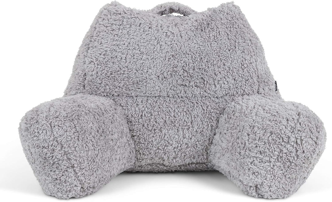 Icon Teddybär Rückenlehne Lesekissen, Grau, 2er Pack, Lesekissen Flauschig mit Sitzsack Füllung, Rüc