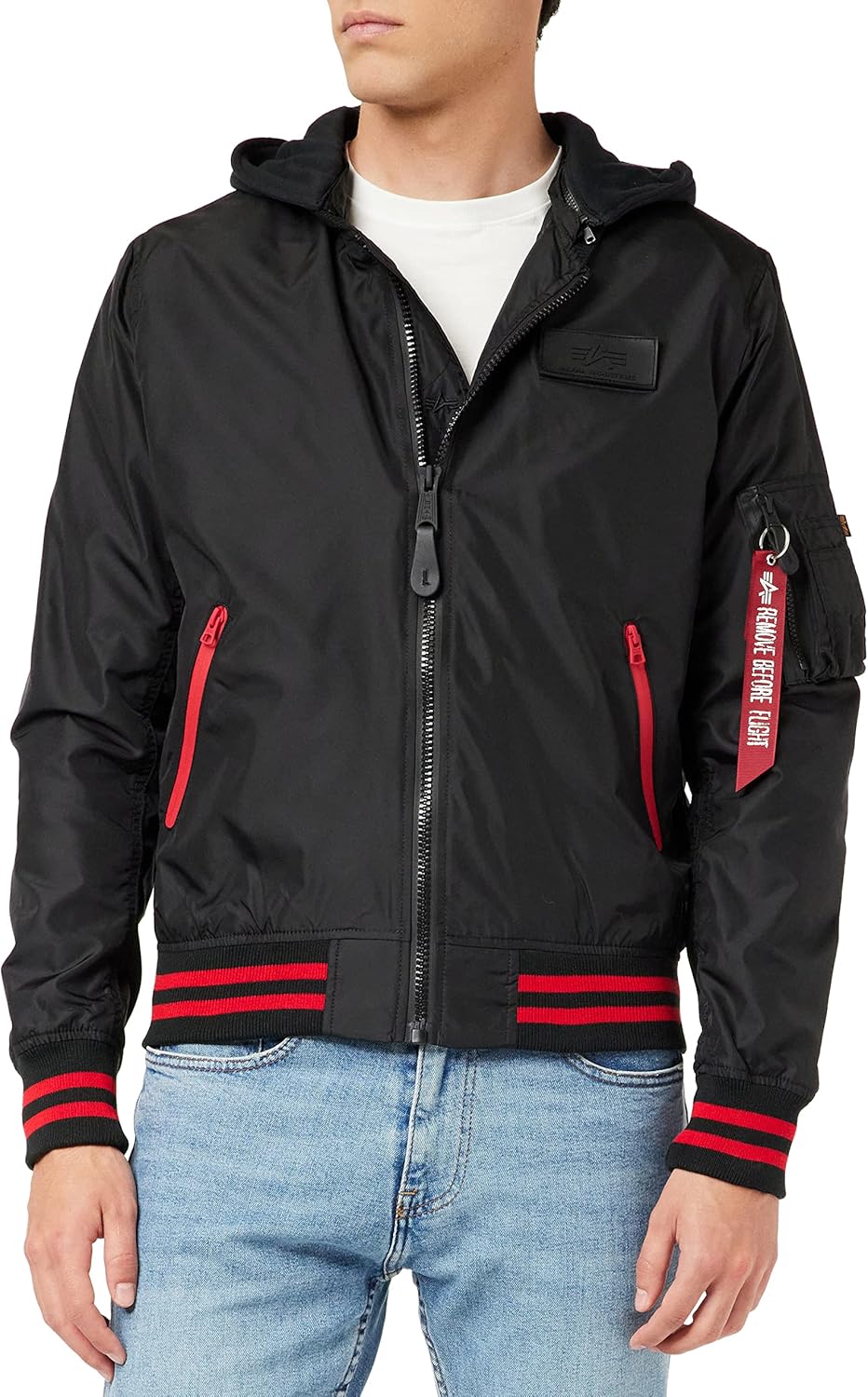 ALPHA INDUSTRIES Herren Bomberjacke, Schwarz