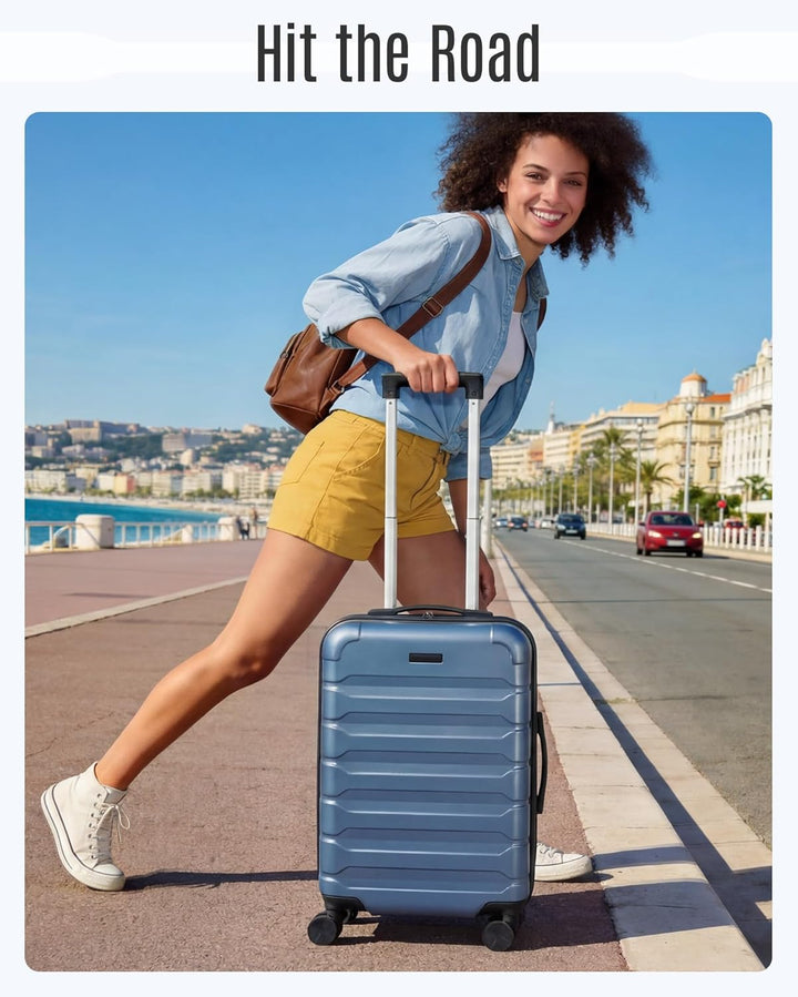 LIGHT FLIGHT Handgepäck Koffer Trolley, Erweiterbarer 33/41L Reisekoffer mit Rollen Robuster Hartsch