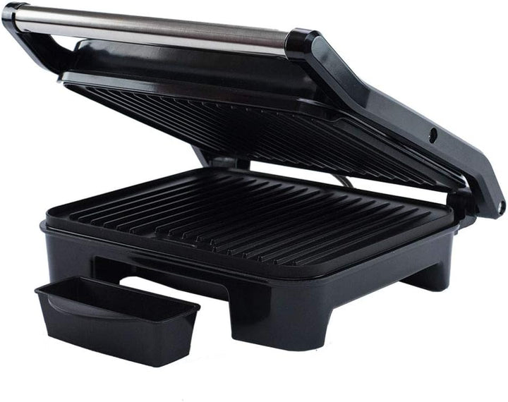 Elta Edelstahl Kontaktgrill KG-201 ( 2000 Watt, Edelstahl, Fettablaufsystem, stufenlos regelbar, Coo