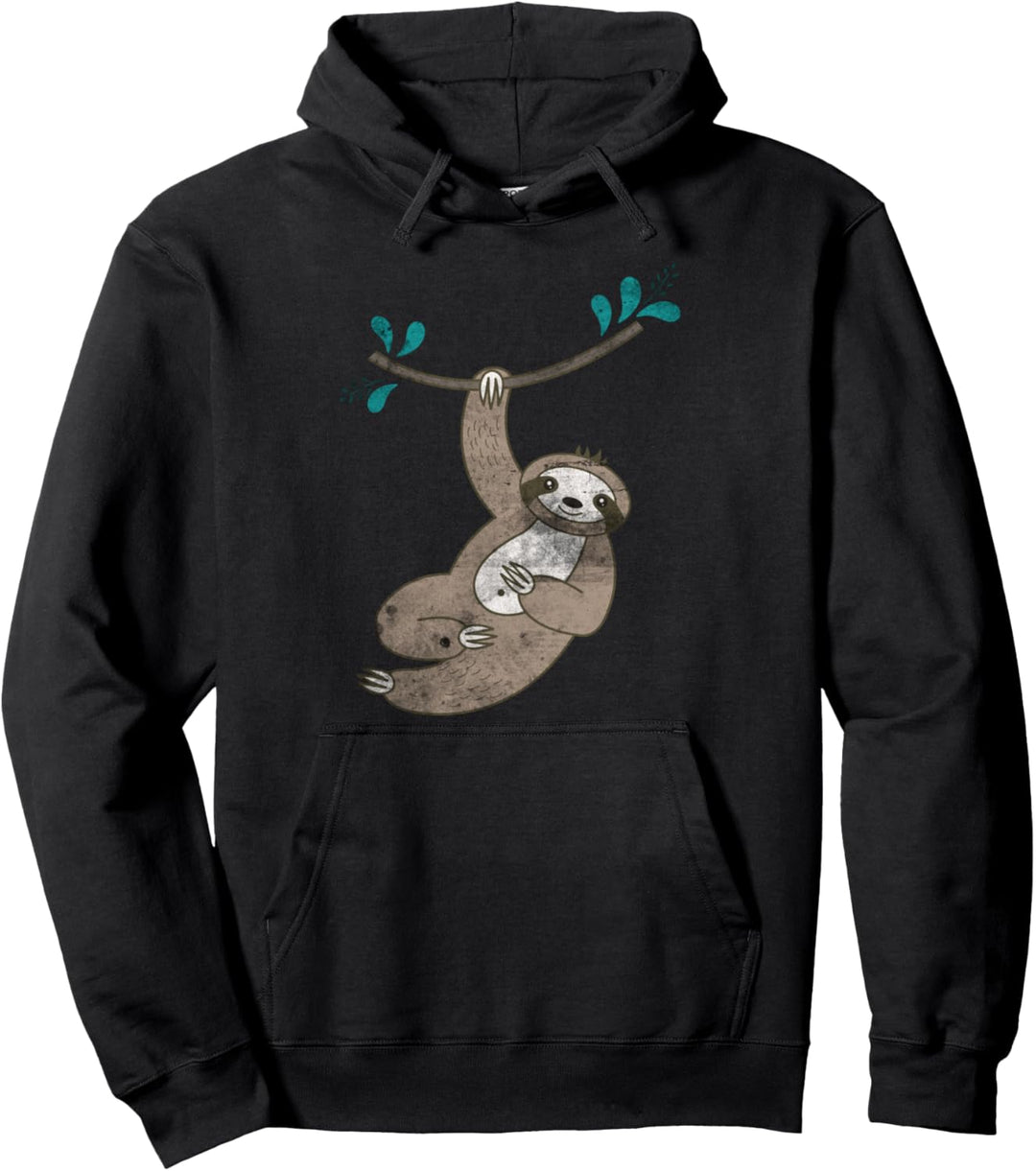 Lustiges Faultier, das in einem faulen Faultier-Tier eines Pullover Hoodie