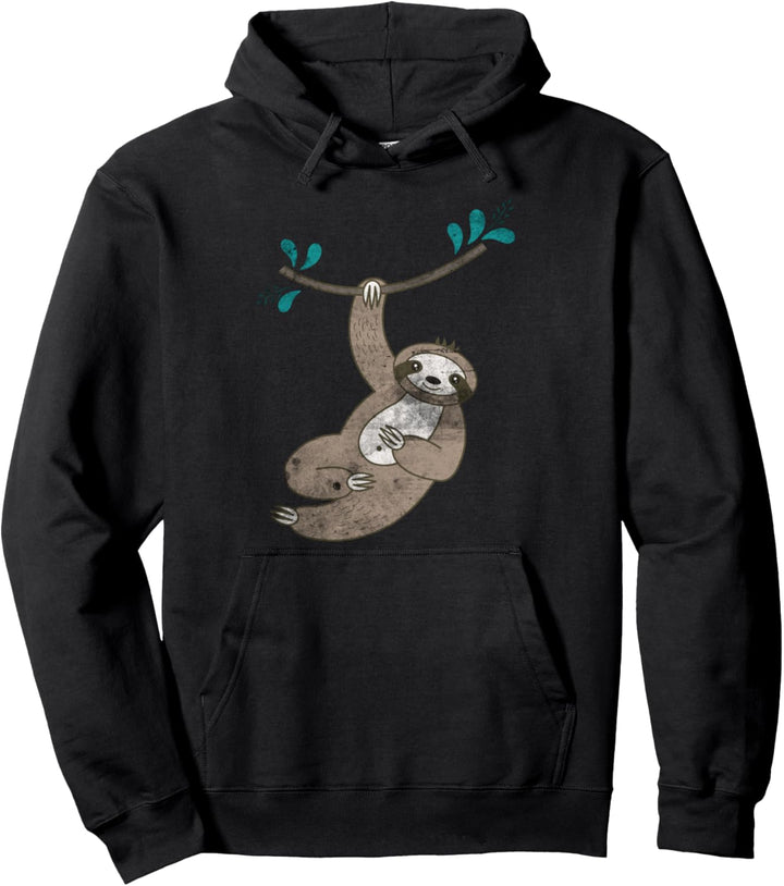 Lustiges Faultier, das in einem faulen Faultier-Tier eines Pullover Hoodie