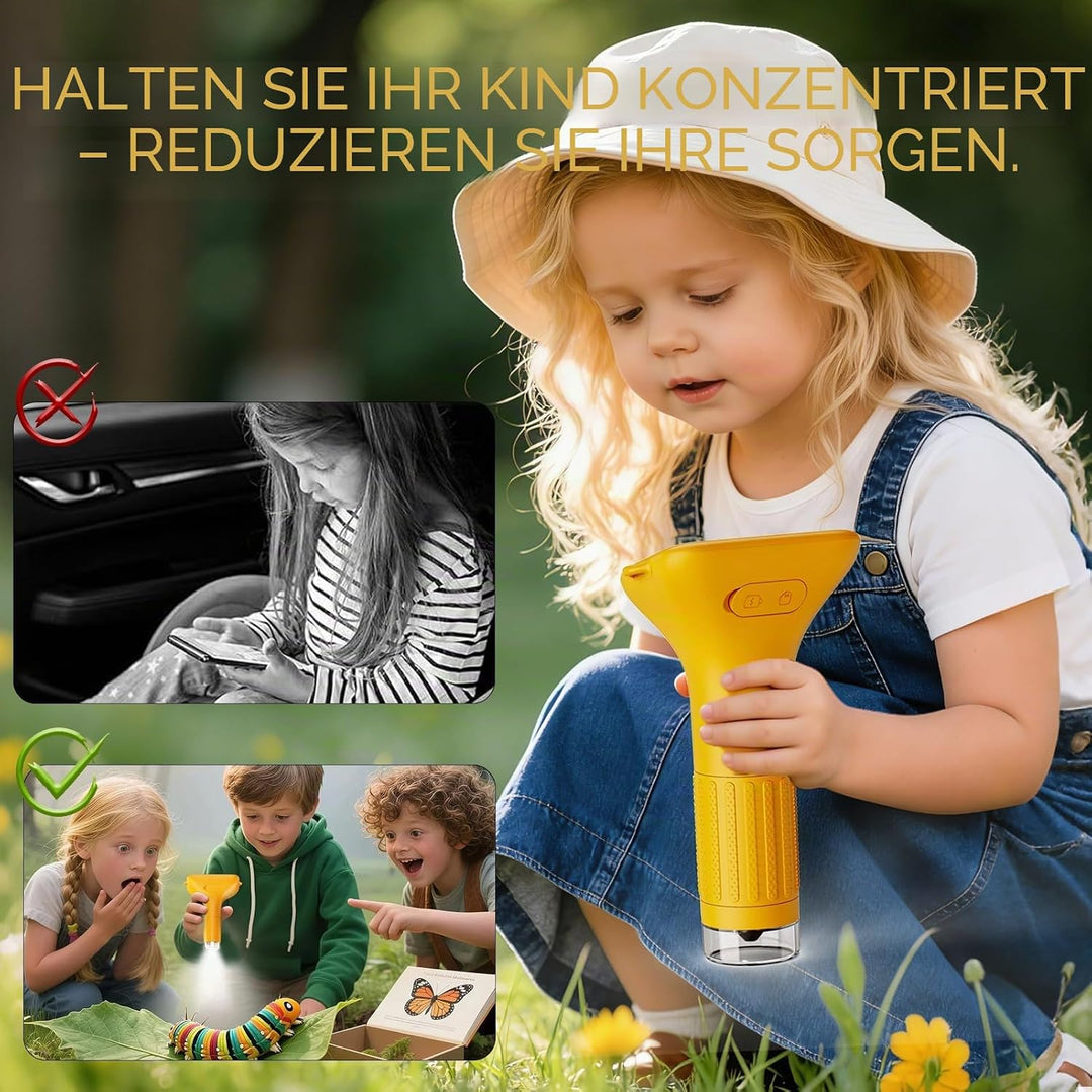 Mikroskop für Kinder, 1000X Zoom Mini-mikroskopkamera für Kinder,Digitales Mikroskop mit 2,0" IPS-Bi