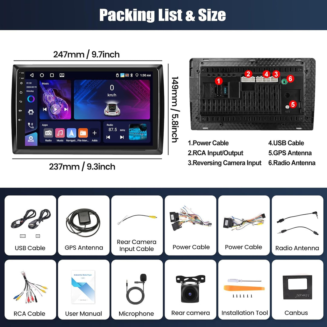 CAMECHO 4+64G Android 15 Navi Autoradio für VW Beetle 2012-2018, Bluetooth Radio 9 Zoll mit GPS WiFi