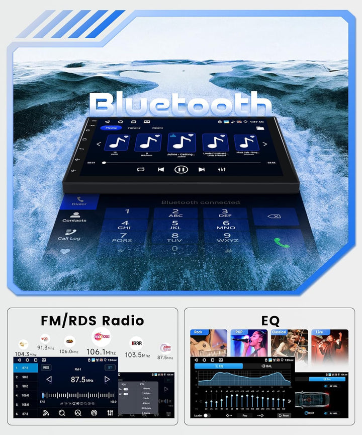 Rimoody 4G+64G Wireless Carplay Android 13 Autoradio 2 Din 7 Zoll Touchscreen Autoradio mit Android