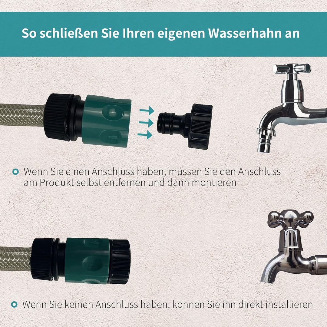 DURHAND Schlauchtrommel mit Gartenschlauch 10 m Wasserschlauchaufroller mit automatische Aufrollung