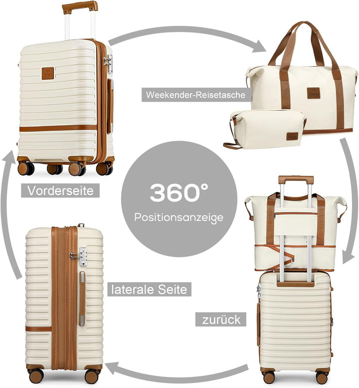 Joyway Koffer Reisekoffer von ABS Hartschalen Erweiterbar Trolley Kofferset mit TSA Schloss und 4 Ro