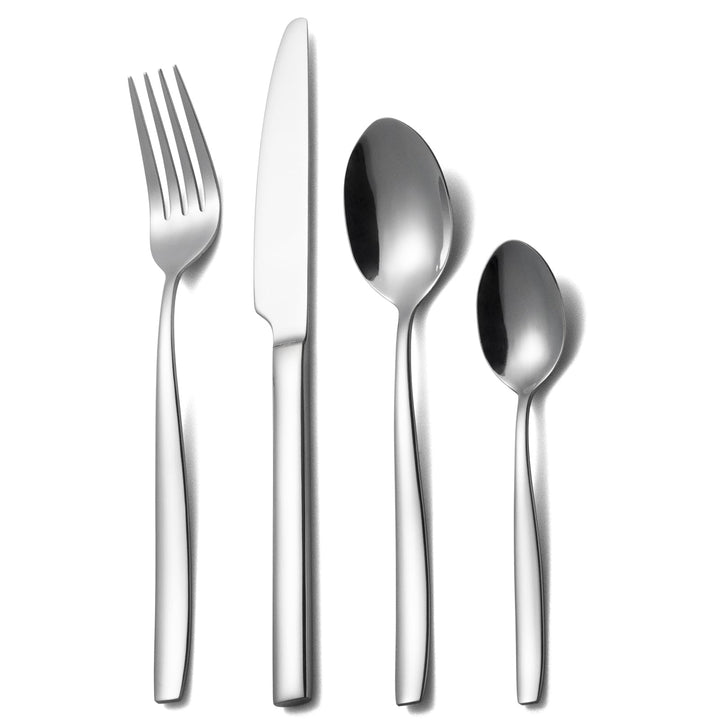 Alata Bristol Edelstahl Poliert Besteck Set 4 Personen, Essbesteck 16 teilig, Glänzend, Spülmaschine