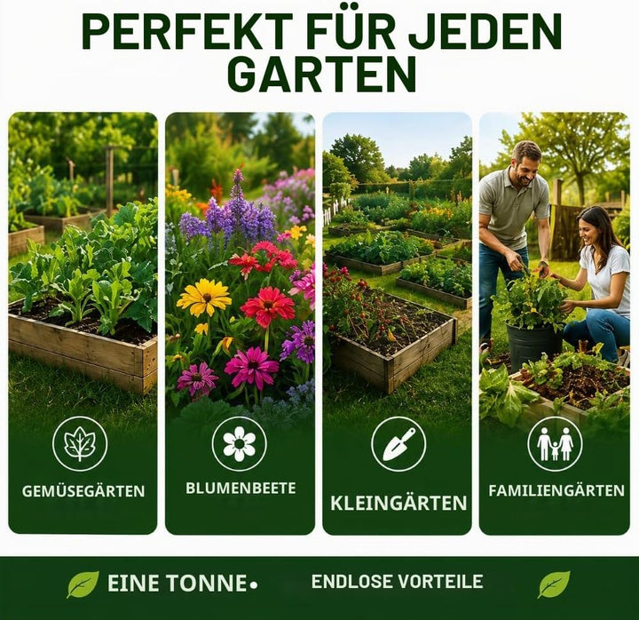 Invopak Gartenkomposter aus recyceltem Kunststoff, 220 l, mit Luke und winddichtem Deckel, gebrauchs