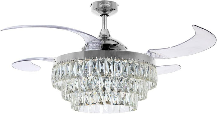 FANAWAY Deckenventilator Veil, Ventilator mit Beleuchtung, Deckenlüfter im edlen Design mit ausklapp