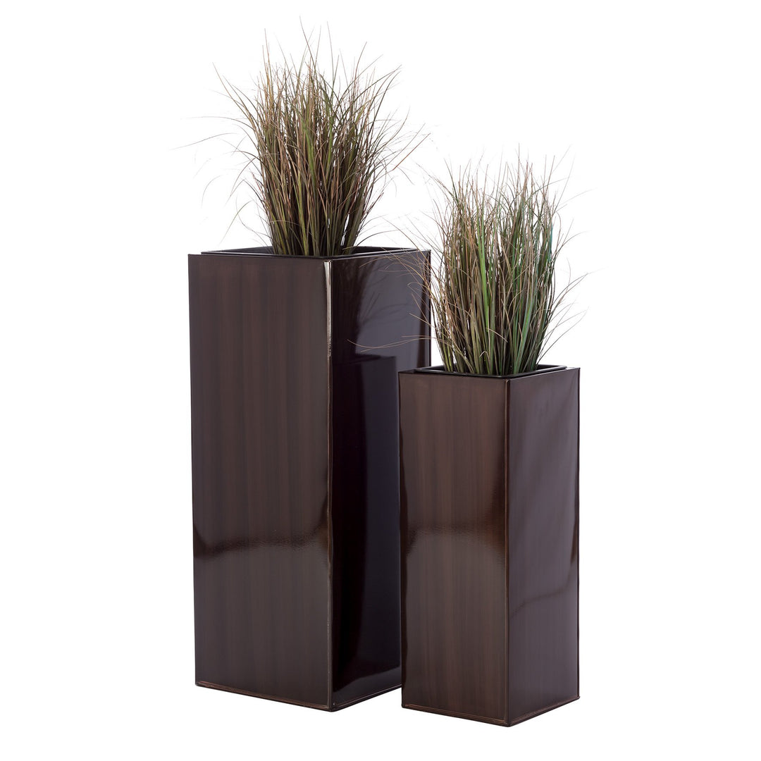 Casa Mina Zink Blumenkübel Pflanzkübel Hongkong 2er Set braun 80/60cm