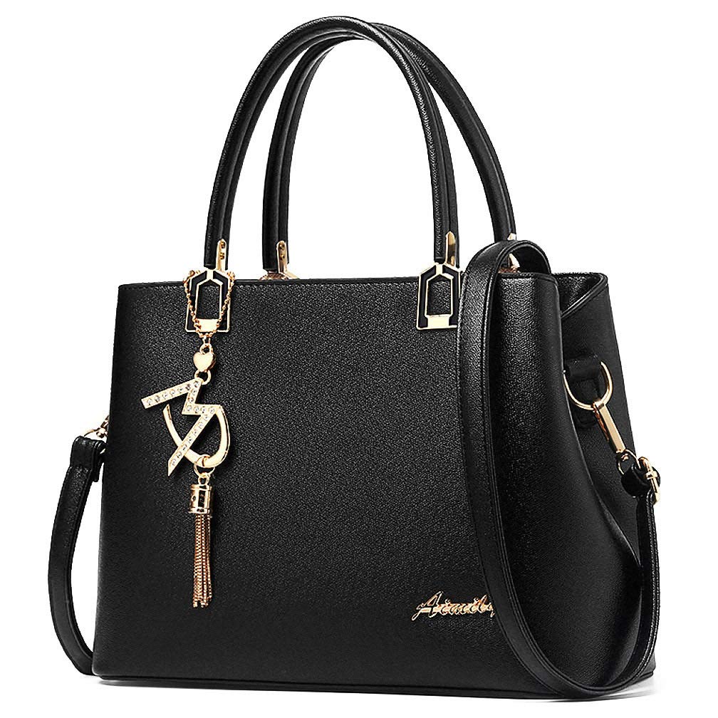 Damen Geldbörsen und Handtaschen Schultertaschen Designer Top Griff Satchel Tote Bag Schwarz, Schwar