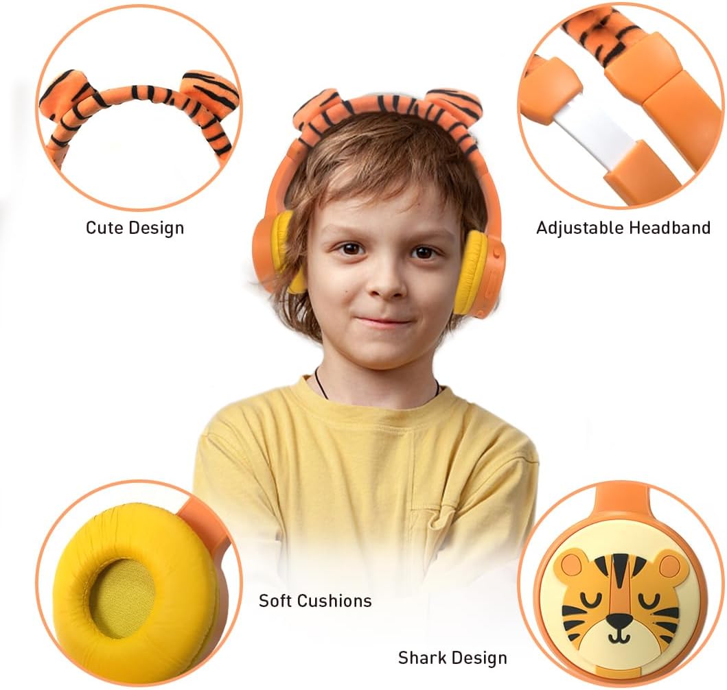 Bluetooth Kopfhörer Kinder, Kinder Kopfhörer mit Kabel, Mikrofon, 85dB Lautstärkebegrenzung, 3.5mm J