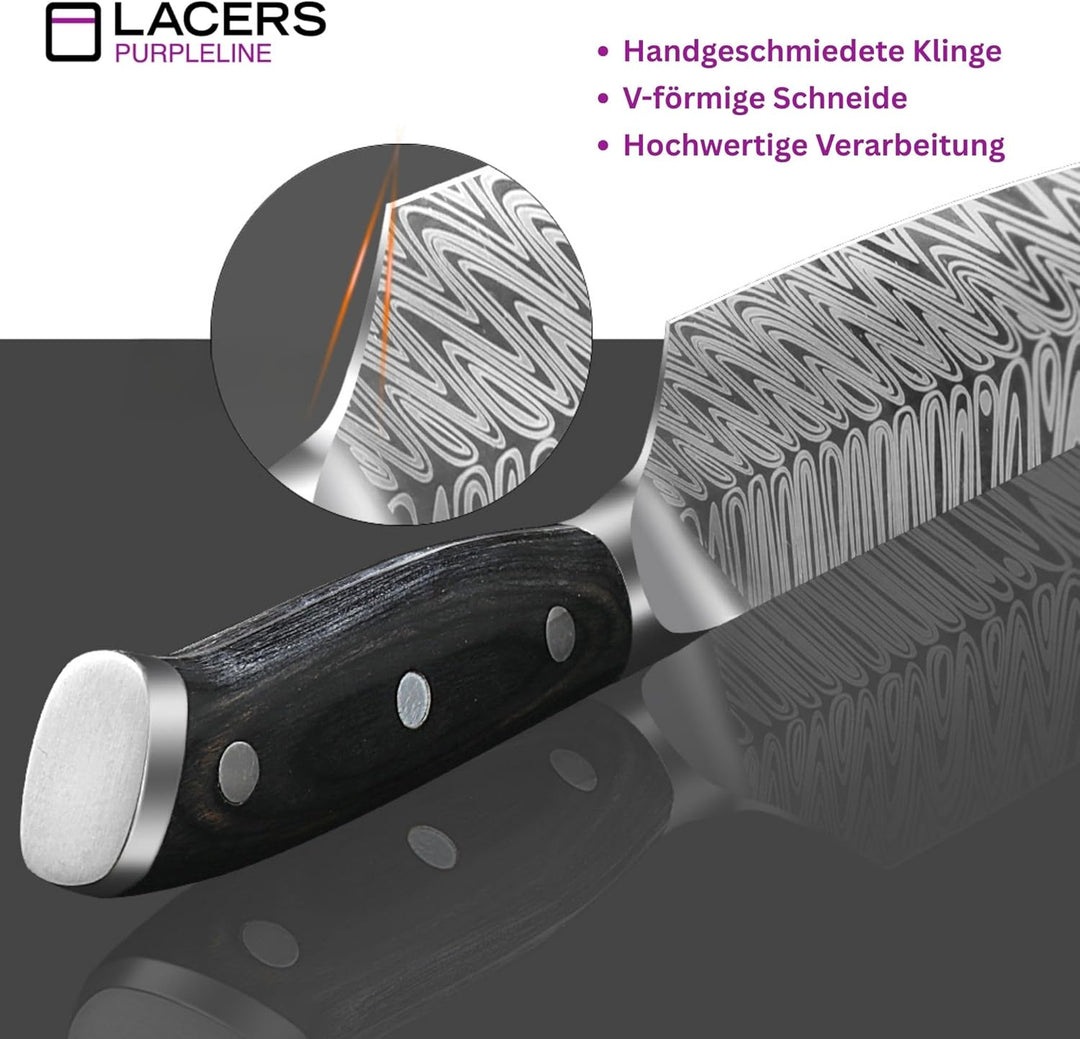 Lacers PurpleLine 3er Set Schälmesser 3.5 Zoll – Profi Küchenmesser mit scharfer 7Cr17 Edelstahl Kli