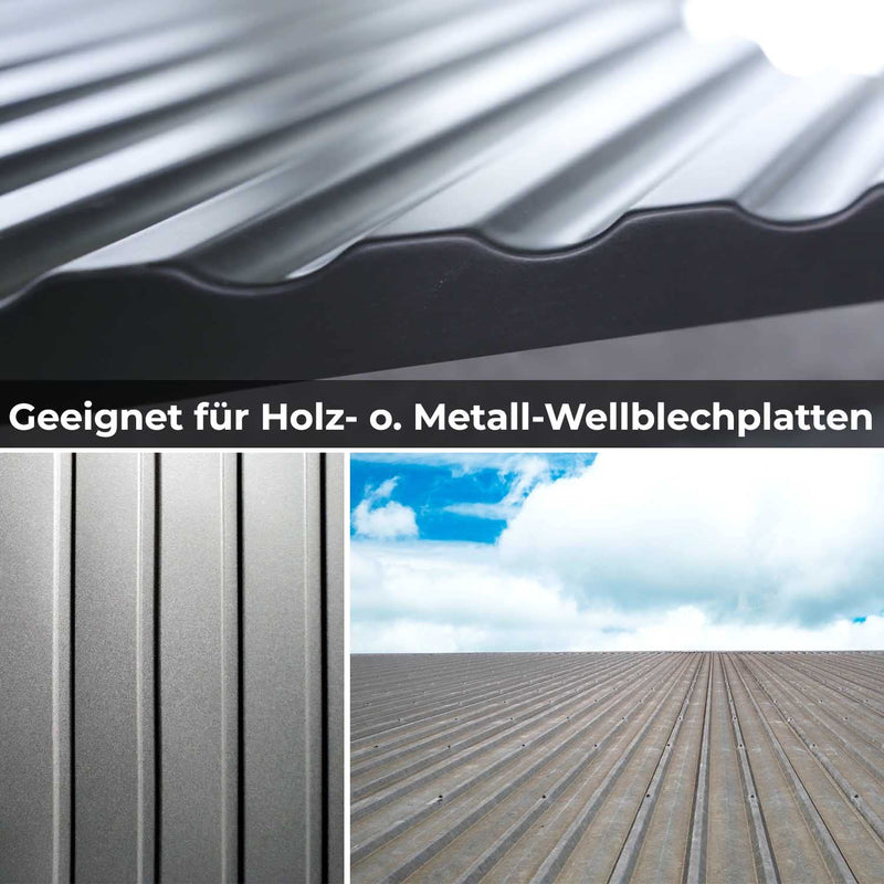 Stahlia 200 Stück 4,5x45mm Spenglerschrauben mit Dichtscheibe Ø15mm Edelstahl VA V2A TX20 für Wellbl
