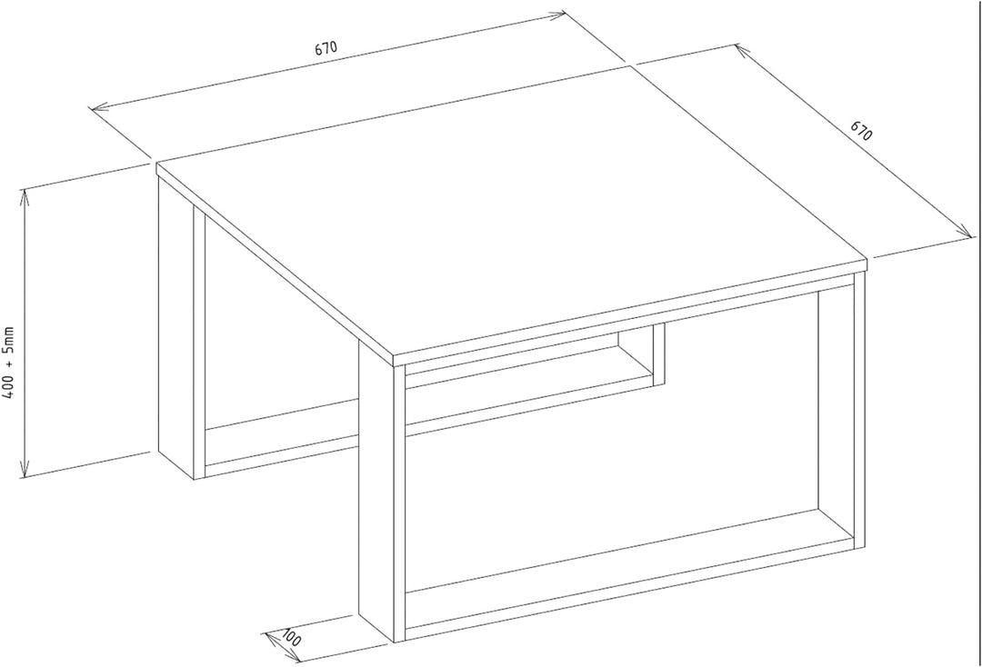 VBChome Kaffeetisch 67 x 67 x 40 cm Eiche Artisan - Schwarz Couchtisch Wohnzimmertisch Teetisch Beis
