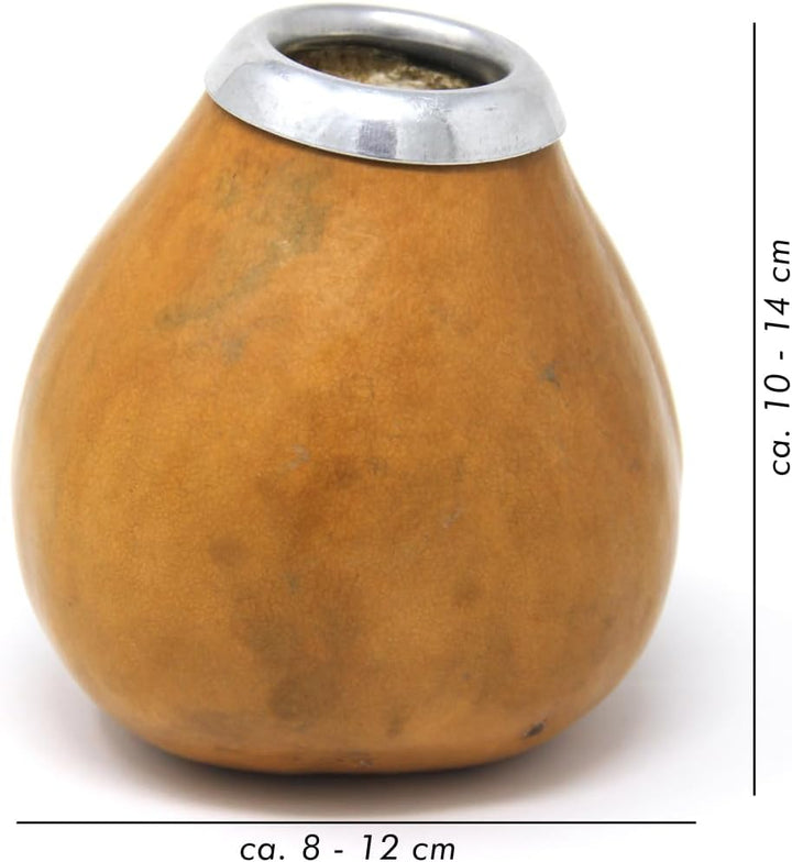 Quertee Mate Trinkbecher Set - Yerba Mate Kalebasse Kürbis Matebecher + Bombilla Mate Strohhalm + Bo