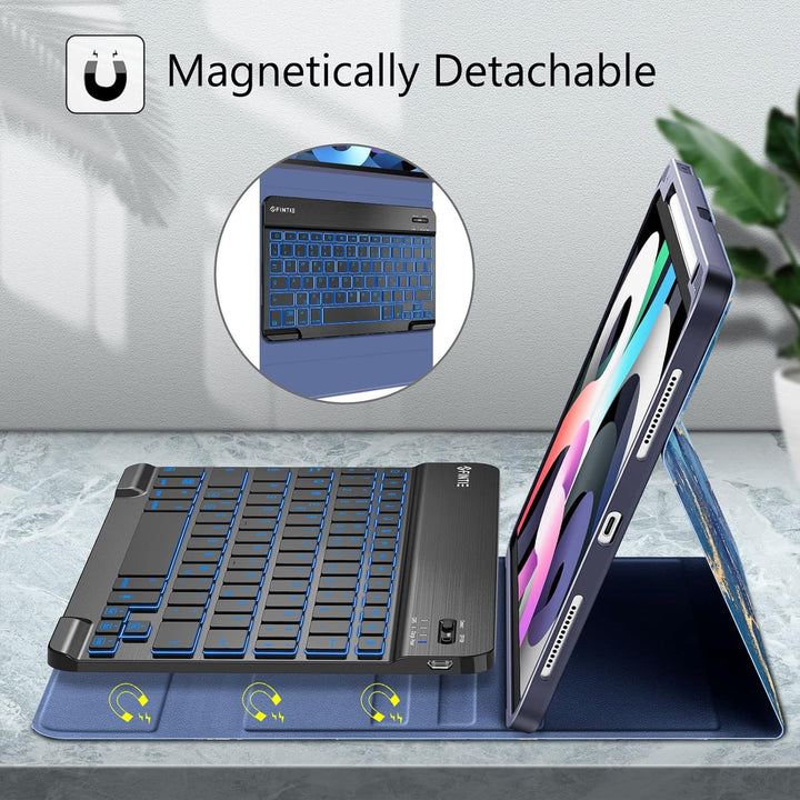 Fintie Hülle mit Tastatur für iPad Air 5 2022 / iPad Air 4 Tastatur 2020 10.9" - Soft TPU Rückseite