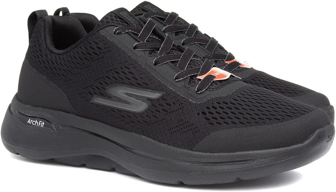 Skechers Herren Go Walk Arch Fit Idyllic Sneaker 39.5 EU Black Textile Synthetic Trim, 39.5 EU Black