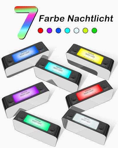 Extrem Lauter Vibrationswecker mit Bettschüttler für Gehörlose/Tiefschläfer/Schwerhörige,RGB Farbige