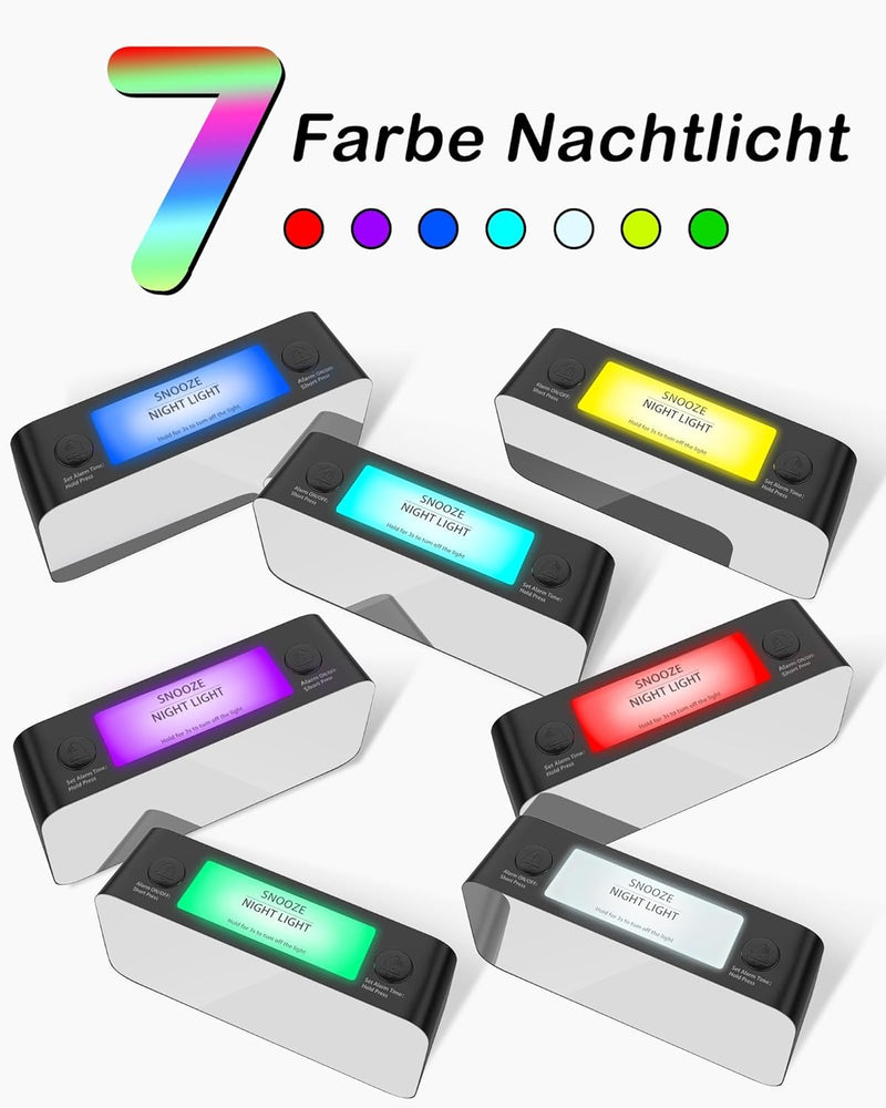 Extrem Lauter Vibrationswecker mit Bettschüttler für Gehörlose/Tiefschläfer/Schwerhörige,RGB Farbige