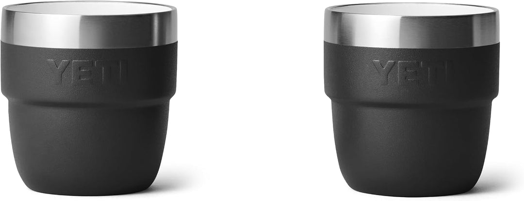 YETI Rambler Stapelbare Tasse Mit DuraSip Keramikbeschichtung, Black, 2 Pack 4 oz (118 ml), Black